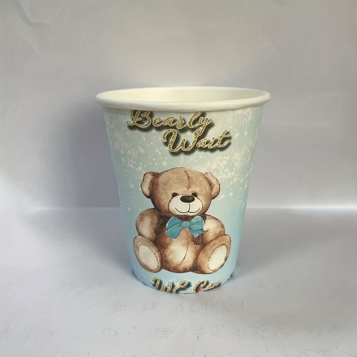 8pcs/set Plastic Bear Shaped Cups With Straw, Suitable For Home