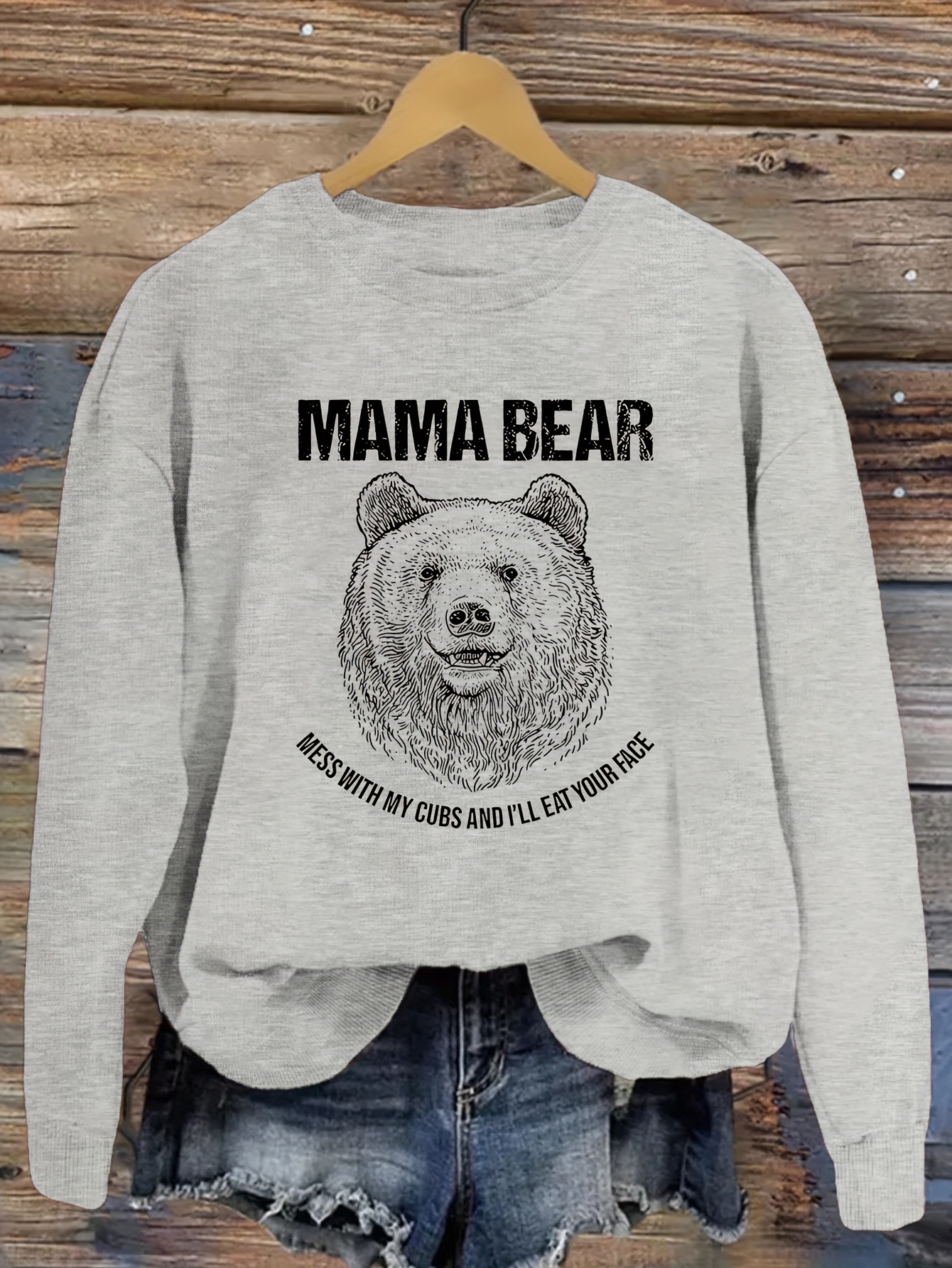 Mama bear sweatshirt discount with bear face