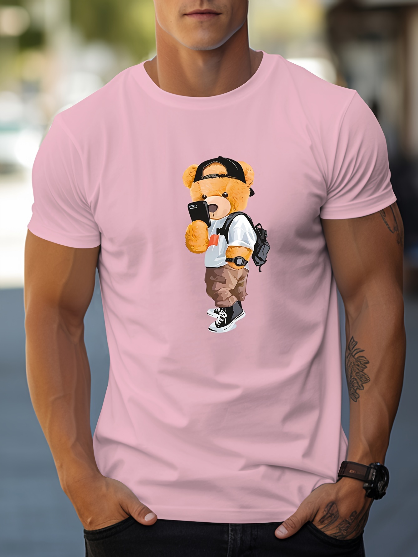 Kawaii Bear Graphic T Shirts Women Men Cartoon Short Sleeve Top