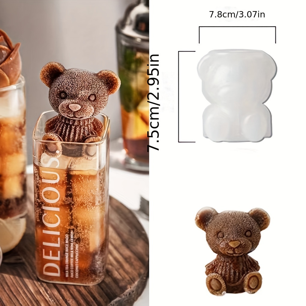 1pc, Baking Cake Decoration Tentacle Bear Mold Toy Bear Net Red Bear Teddy  Chocolate Dry Pais Mousse Silicone Baking