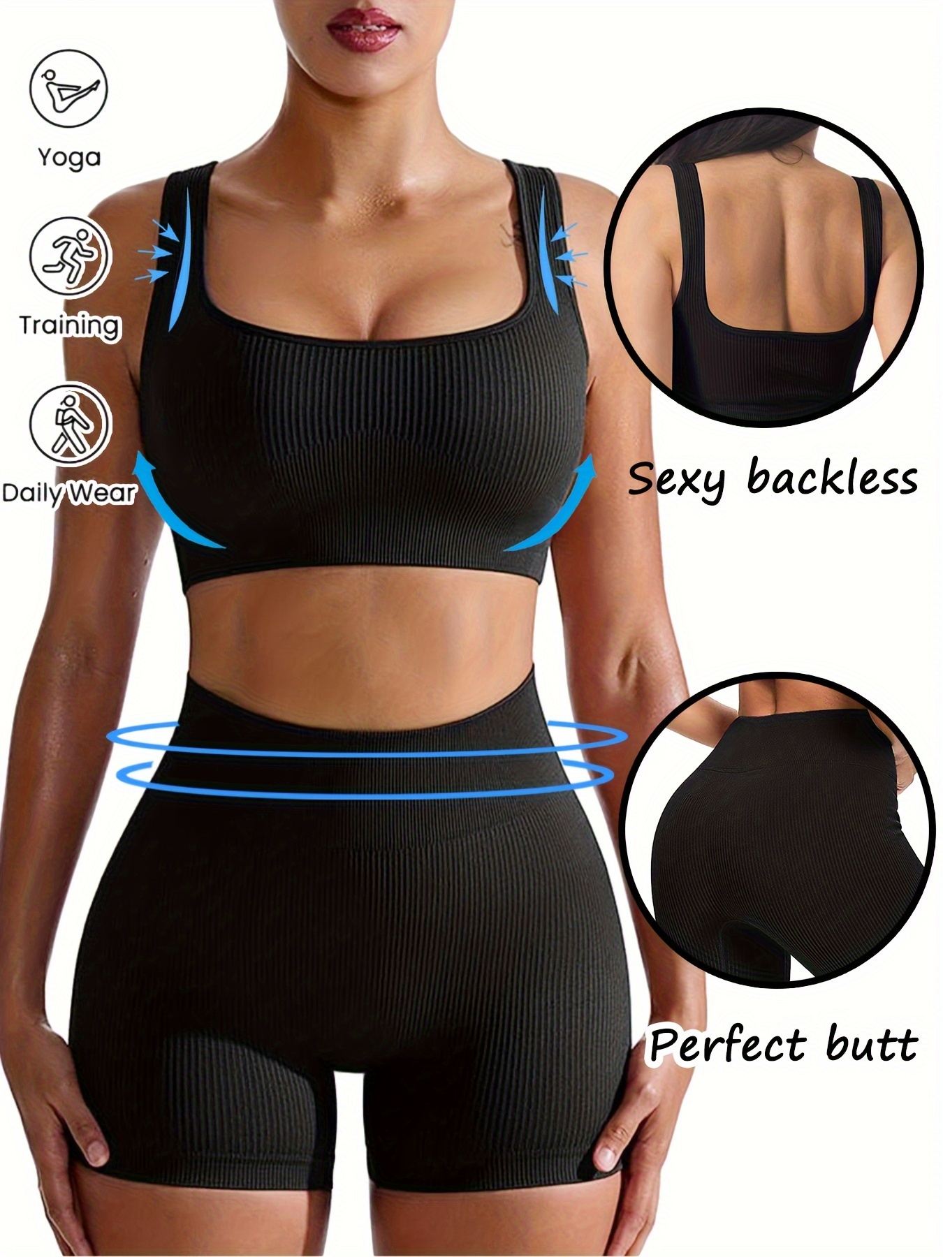 Solid color Short Workout Gym Leggings Biker Shorts Skims Sexy Sports Yoga  High Wsist Tight Fitness For Women Side Pocket Booty