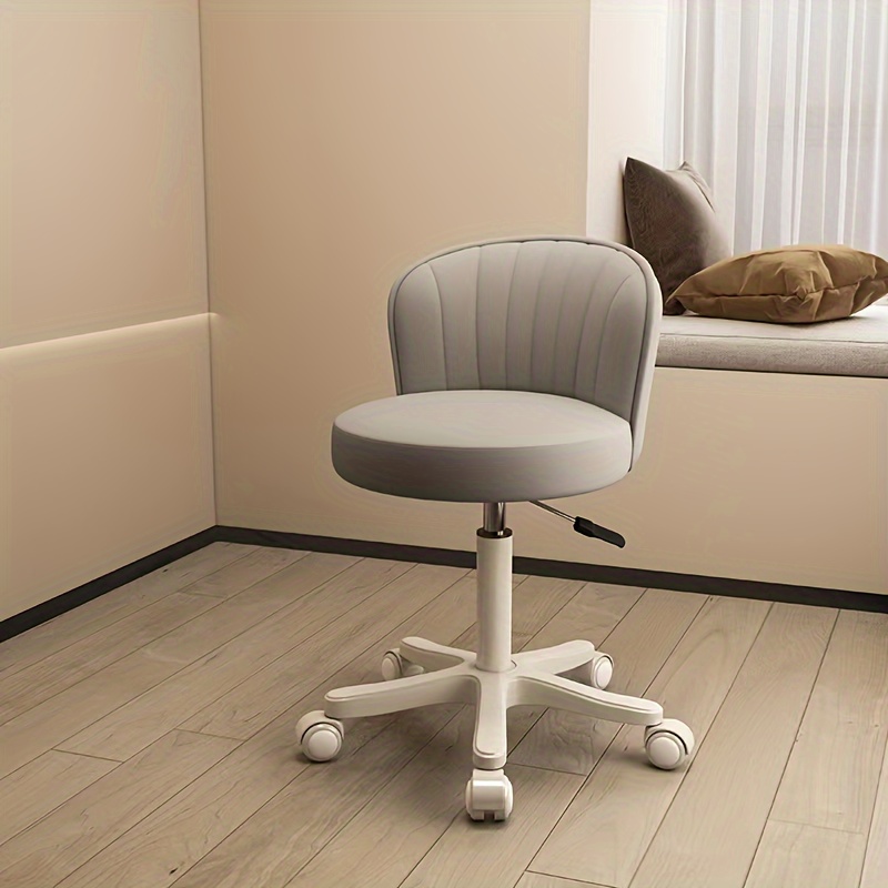 Silla de tocador giratoria de piel sintética, silla de escritorio de  oficina en casa, silla suave y esponjosa para dormitorio, silla de tocador  de