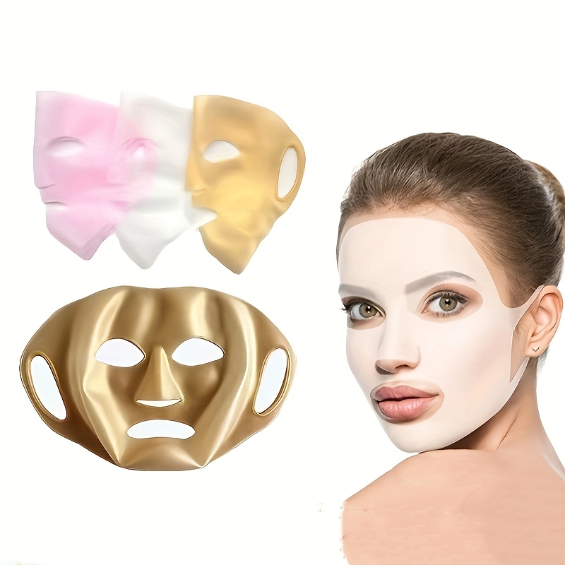 Maschera in plastica facciale in silicone da 4 pc/lotto e 2 pezzi/lotto  Maschera anti-off idratante Orecchio fisso Prevenire l'essenza Evaporare  maschera riutilizzabile per la cura della pelle del viso