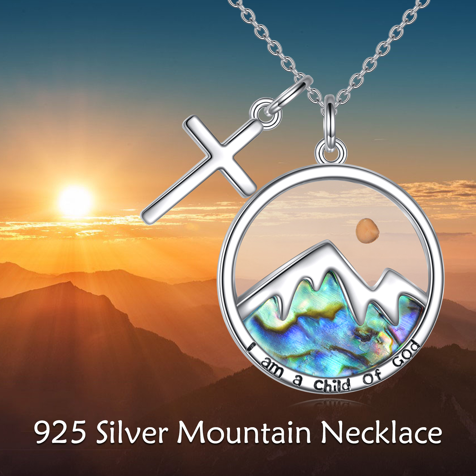 Mustard Seed Faith Necklace, 925 Sterling Silver Cross Pendant Gift