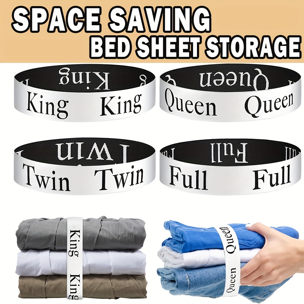 Sheet Organizer Belt Bed Sheets Storage Bands Closet Organization King Twin  Full Queen Sheet Straps For Dorm Laundr Daily Use