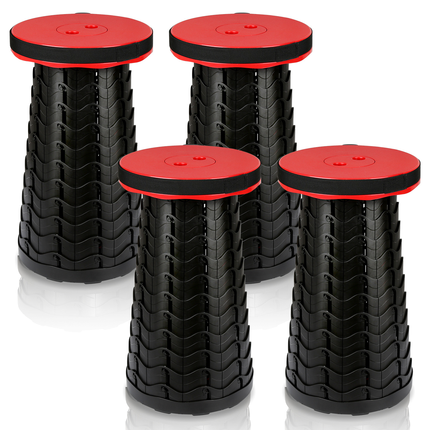 TEMU 4pcs Portable Folding Chair Set, With A Weight Capacity Of 150kg And Height Adjustable From 6 To 44cm. Lightweight Telescoping Chairs,