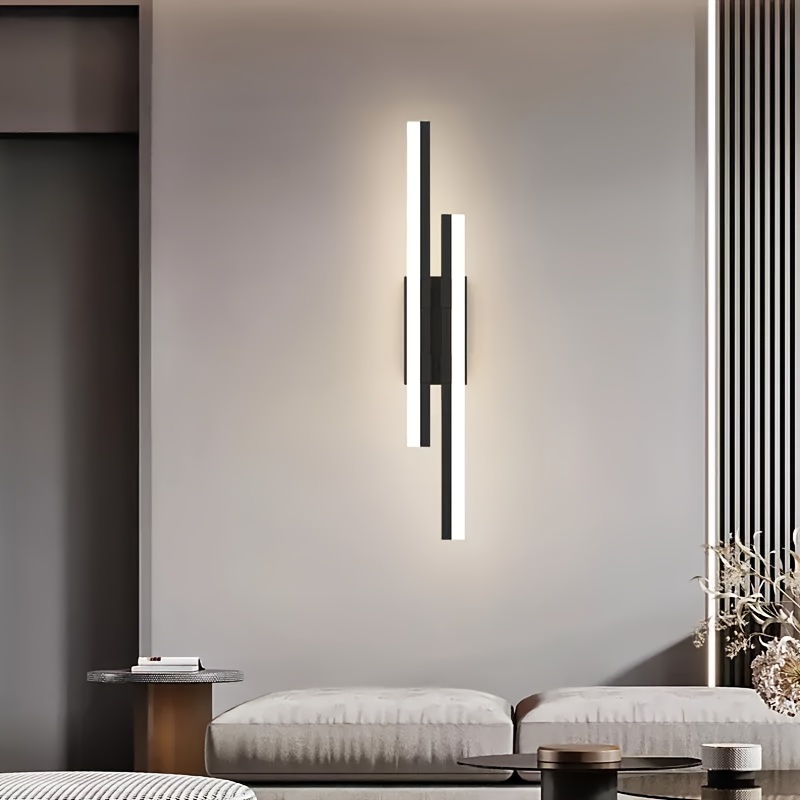 Lámpara LED de pared de tira larga para interiores, regulable, luz de pared  ajustable de aluminio acrílico, para dormitorio, sala de estar, balcón