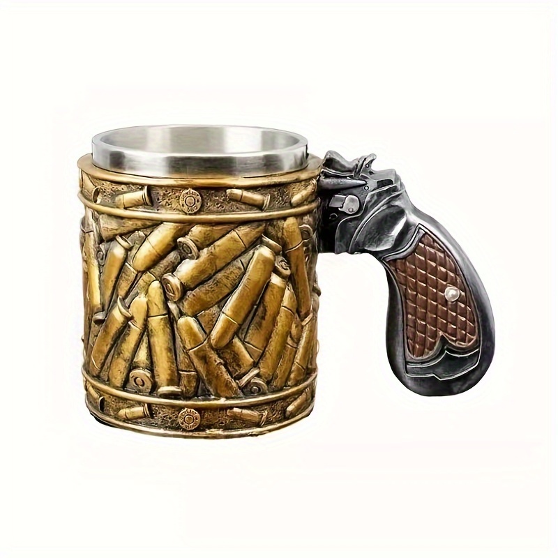 Pistol Beer Mug With Bullet Shell Decoration Men's Stainless - Temu