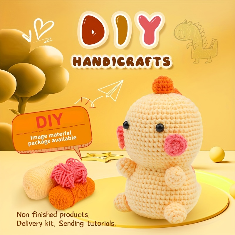 Handmade DIY Crochet Kit Dinosaur + Egg Woolen Yarn Material Pack