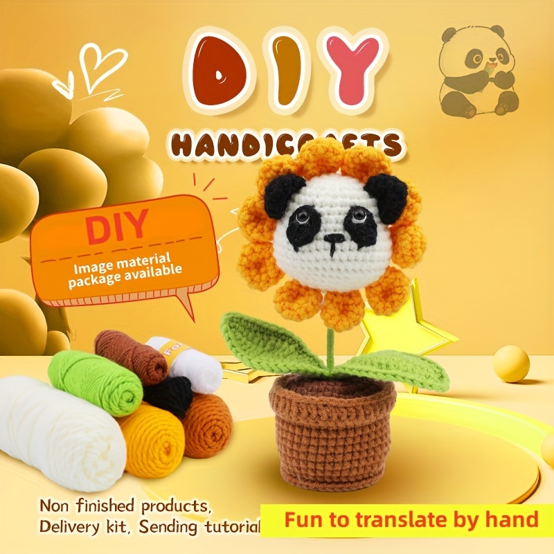 New Crochet Material Package Contains English Instruction Manual, Beginner  Crochet Yarn Kit For Adults, Knitting Handmade Diy Cartoon Doll For  Beginners - Temu