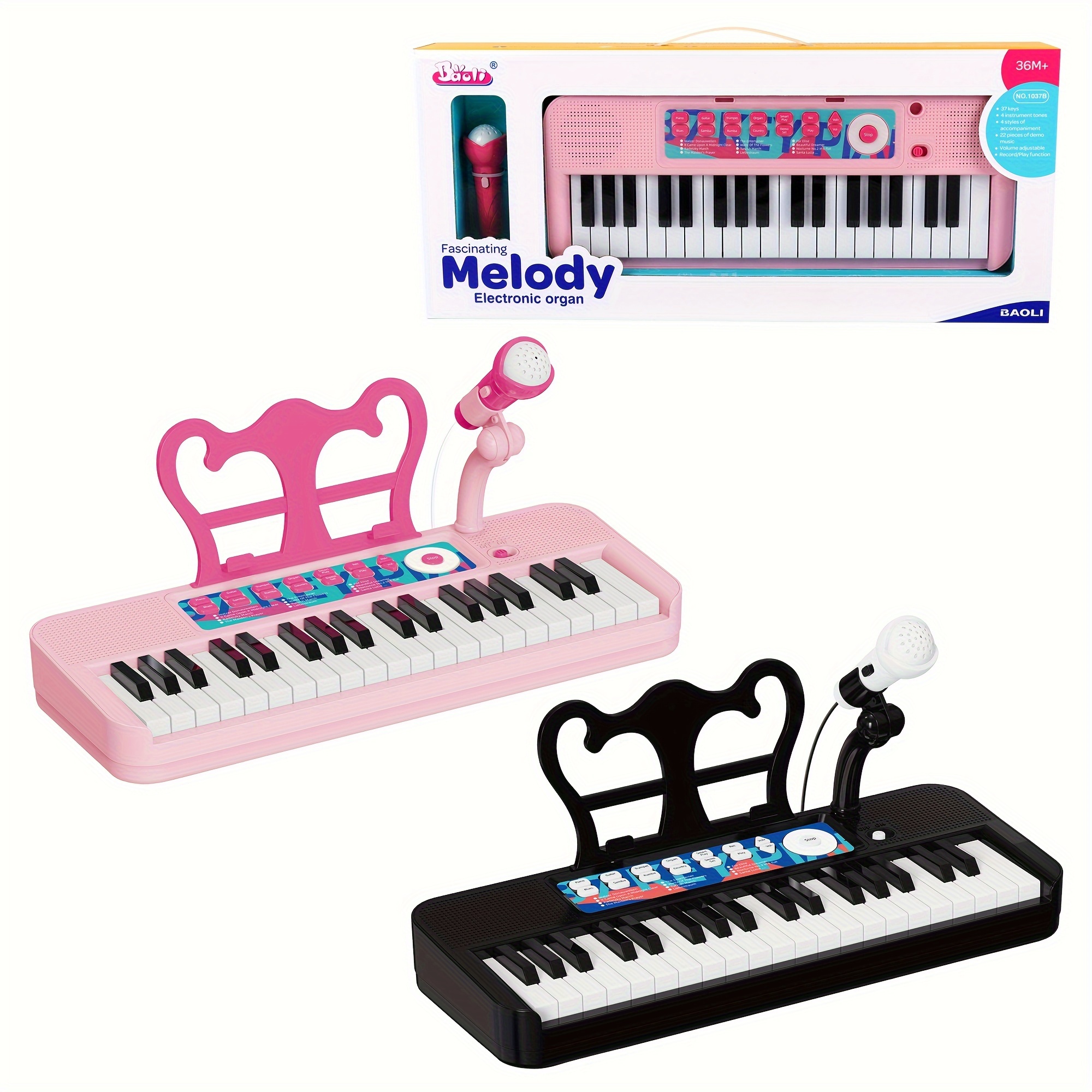 Jouet piano pour bébés filles tout-petits rose piano clavier jouet 1 2 3  ans filles K 313107223204