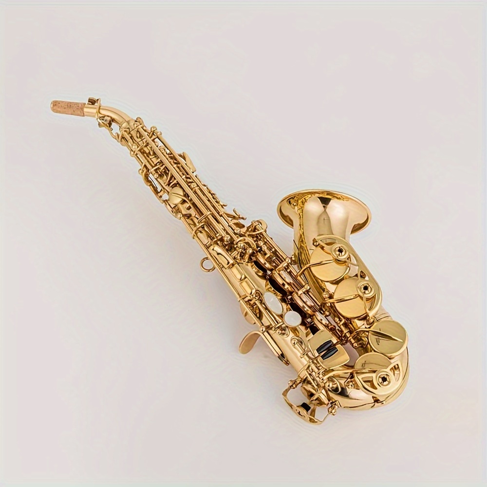 Saxophone Soprano Sib Or Laqué Laiton Saxophone avec Étui à