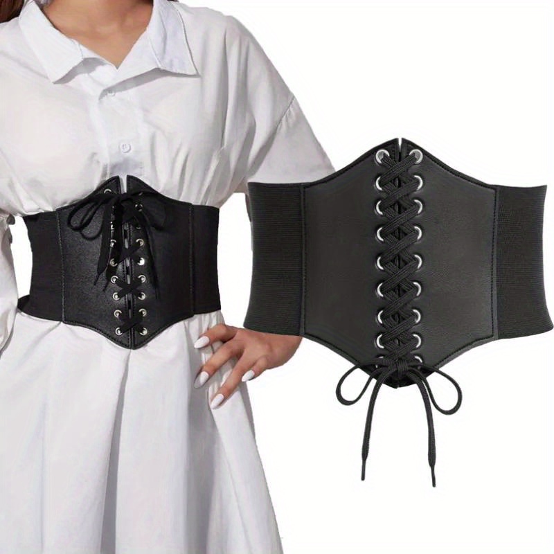 Plus Size Steampunk Corset Women's Plus Faux Leather Buckle - Temu