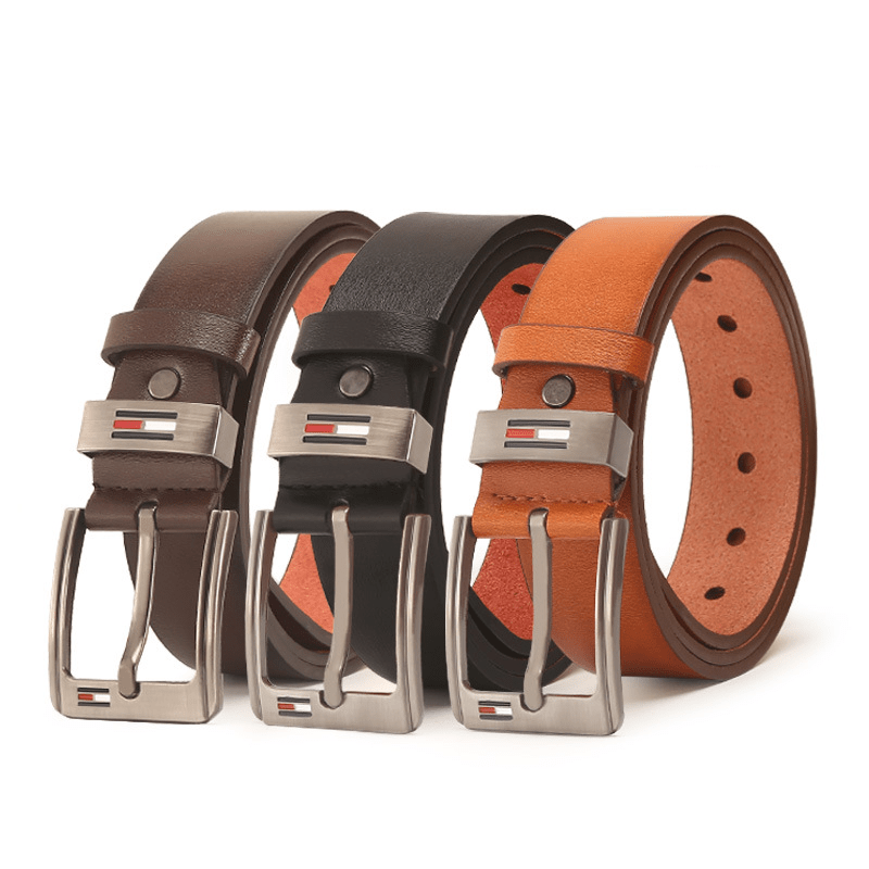 LV PU Leather Formal and Casual Waist Belt For Men - Brown