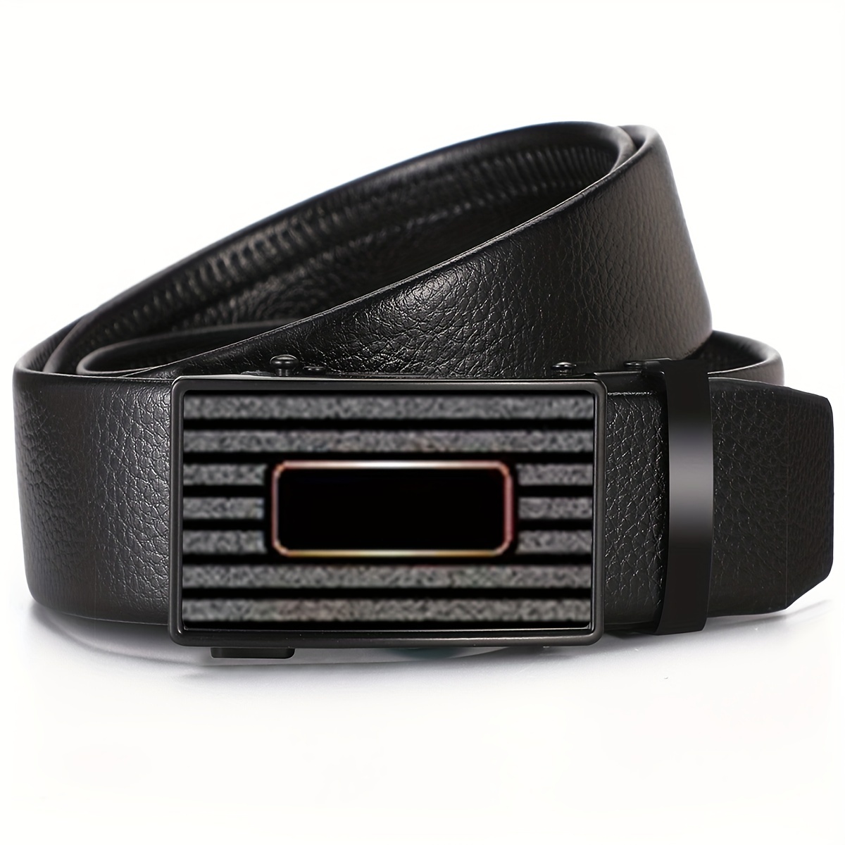 Men's Checkered Pattern Genuine Leather Belt, Alloy Pin Buckle Belt, Men's  Exquisite Father's Day Christmas Gift, With Keychain - Temu