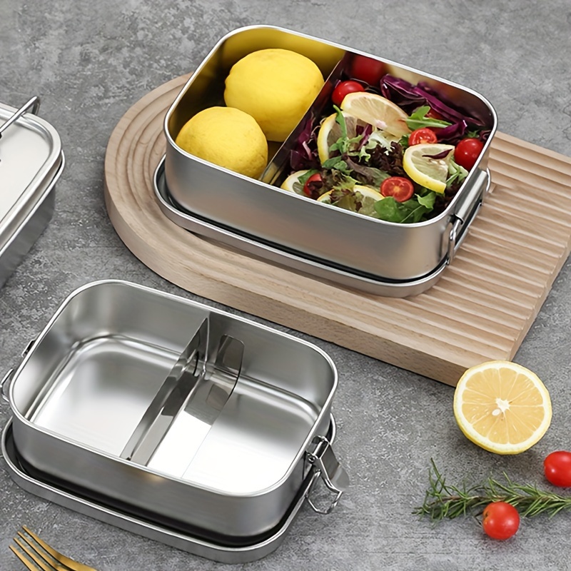 Leak-proof Food-grade Grided Stainless Steel Lunch Box With Transparent And  Visible Lid,, Microwave-safe Convenient Bento Box, For Teenagers And  Workers At School, Canteen, Back School, For Camping Picnic And Beach, Home  Kitchen