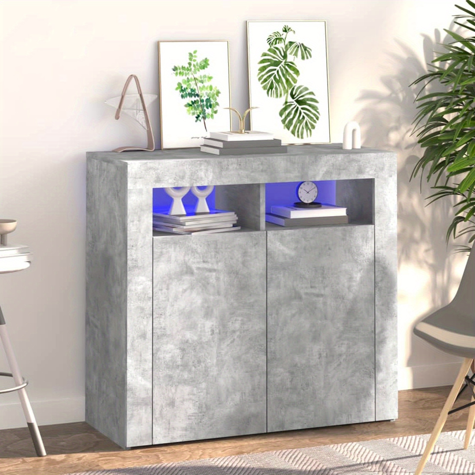 

Cement Grey Led Sideboard 80x35x75 Cm