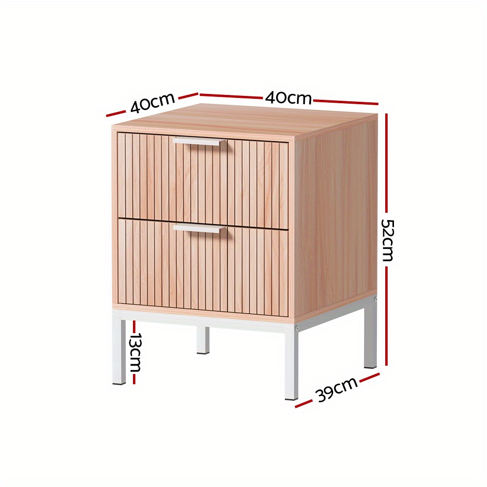 bedside table with 2 drawers   pine Product details 2
