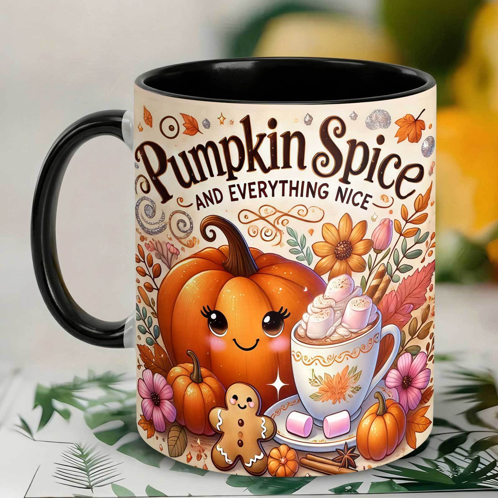 1pc, Art, 11oz Colored Ceramic Mug, Floral Print, For Office And Home, Thanksgiving Gift, Tumbler, Local Warehouse, Gifts For Men And Women,