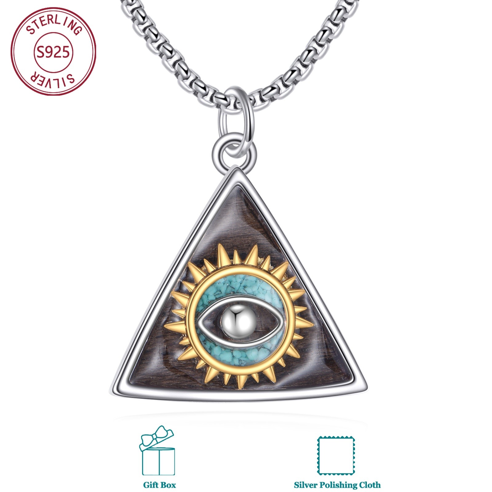 Image of 925 Sterling Silver Evil Eye Necklace For Daily Wear For Men And Women, A Meaningful Gift For Birthdays, Valentine's Day, And For