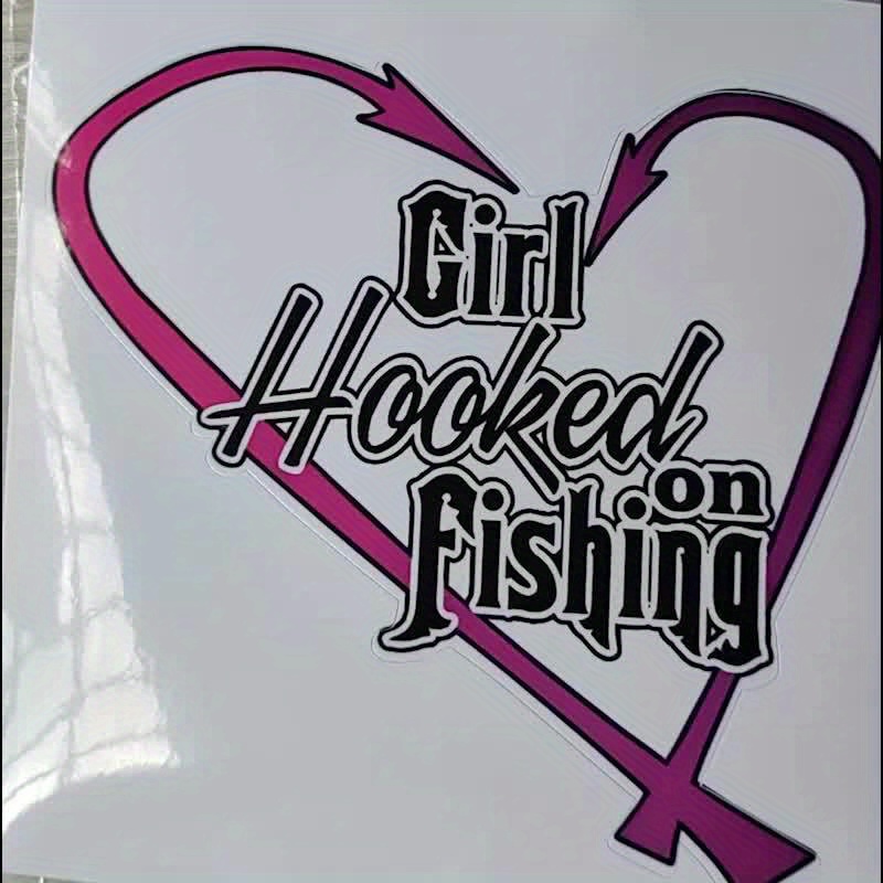 Girl Hooked Fishing Design Car Sticker Laptop Truck Phone - Temu Canada