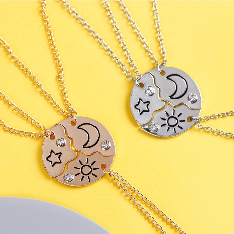 Sun and Moon friendship necklaces, Dainty, Minimalist Jewelry