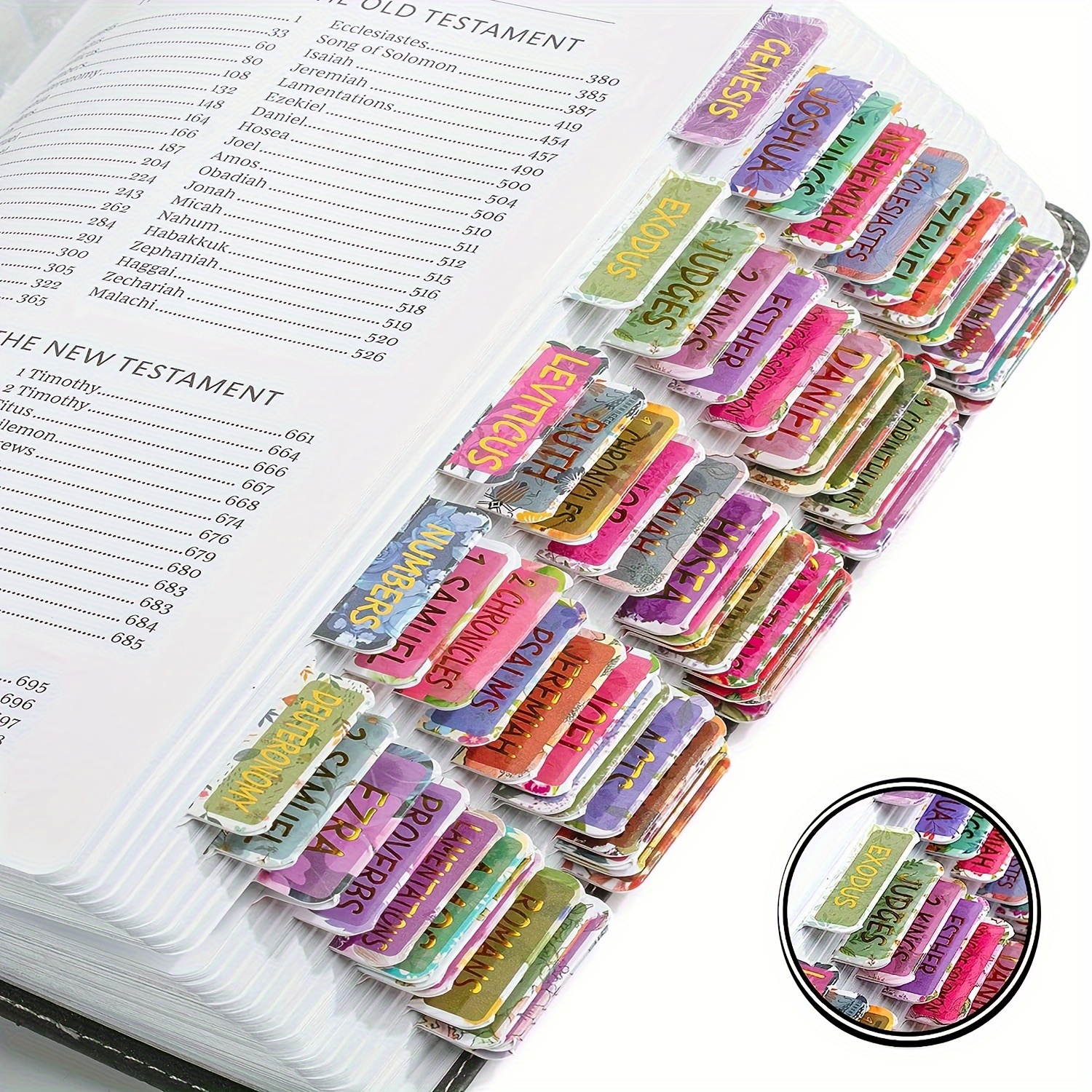 Spanish Bible Tabs for Journaling Bible - 90 Pieces Bible Dividers Tabs for  Bible Chapters - Bible Study Supplies - Bible Accessories as Bible