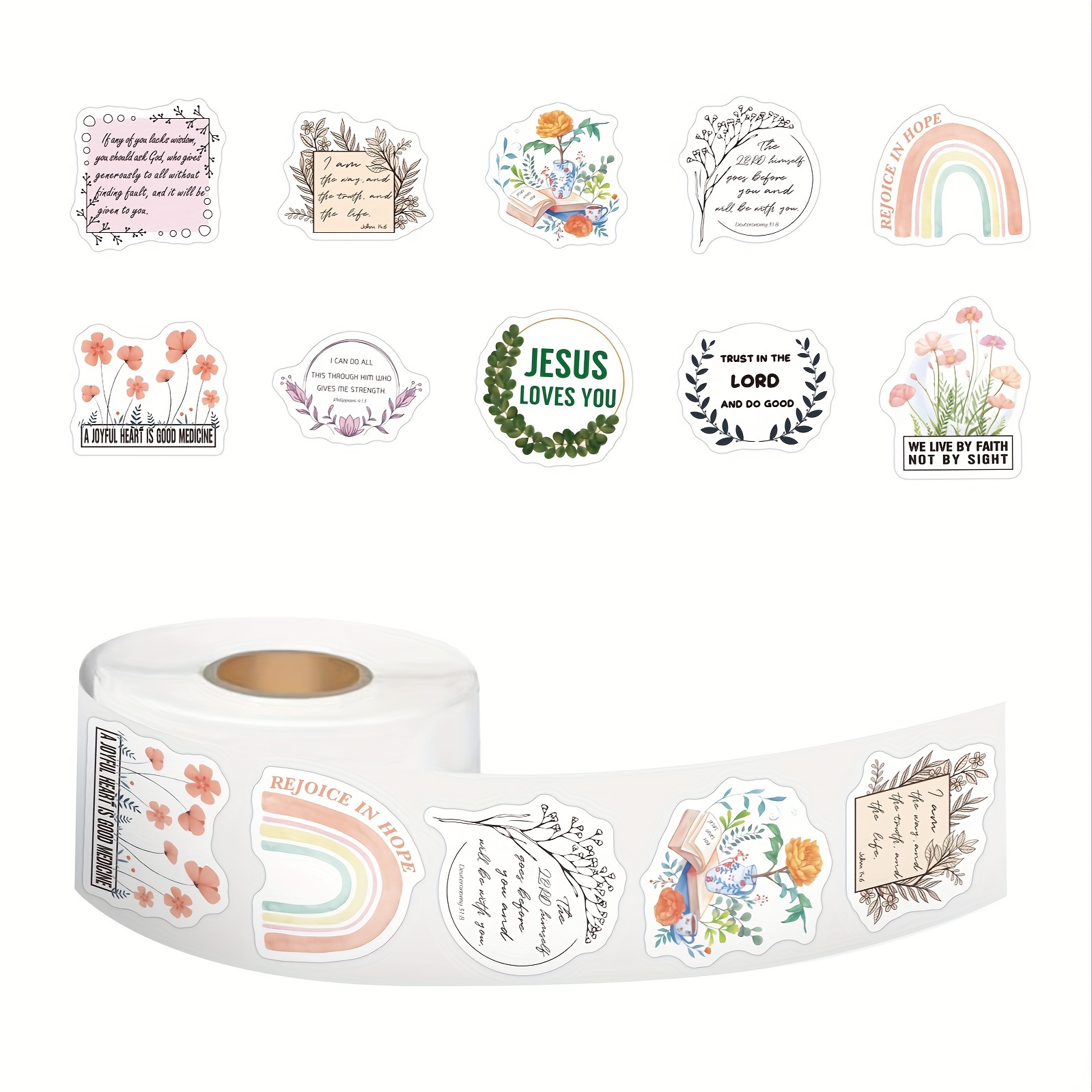 Bible Stickers Roll Inspirational Boho Christian - Temu