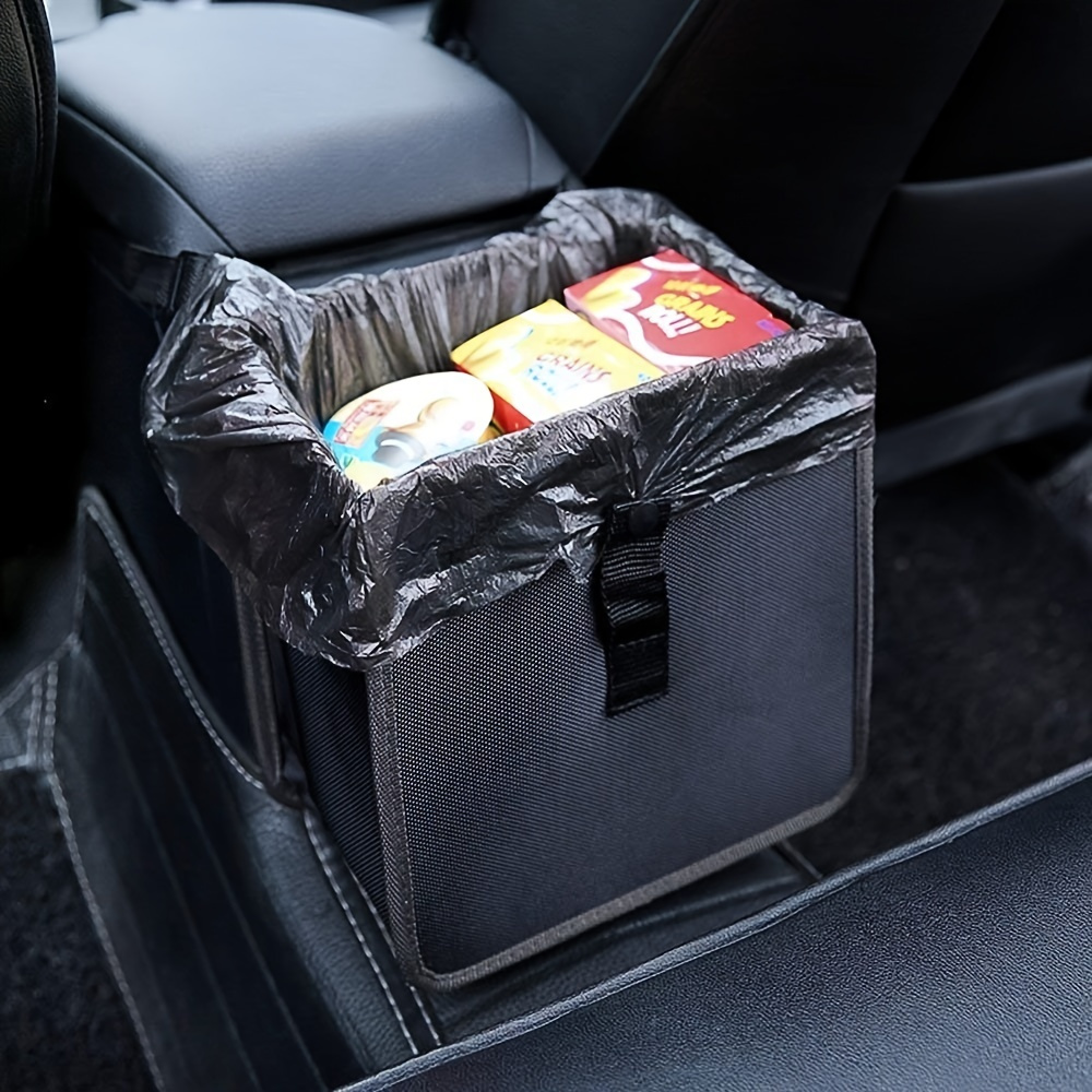 OLizee® Universeller magnetischer Auto-Mülleimer, wasserdicht, Leder, mit  einer Rolle Müllsäcken, zum Aufhängen, Auto-Rücksitz-Organizer für Tesla