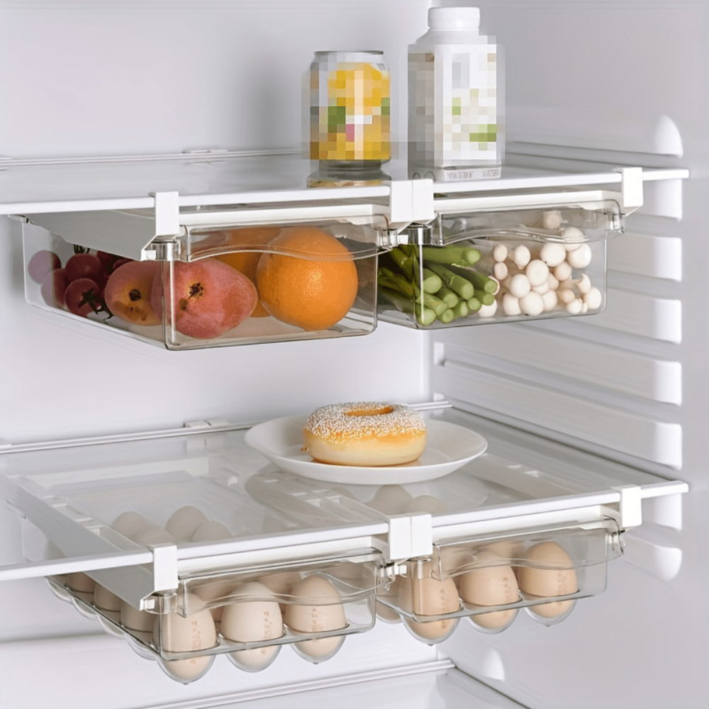 1pc RV Kitchen Hanging Organizer, Refrigerator Egg Fruit Storage Box Drawer  Type Food Crisper Box Kitchen Accessories Refrigerator Organizer Shelf