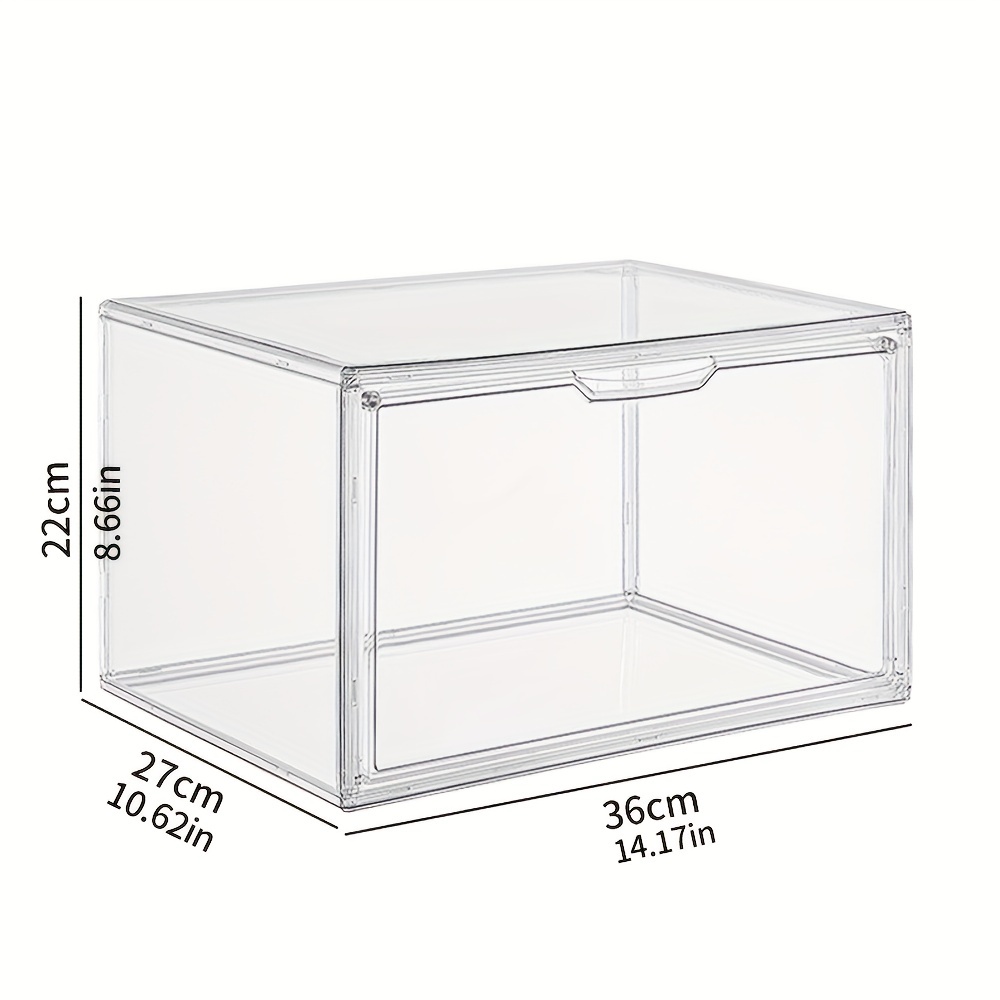 Clear Stackable Plastic Storage Bins With Magnetic - Temu