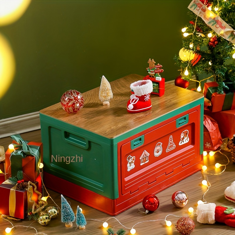 1 Caja Almacenamiento Impresa Navidad, Caja Almacenamiento Juguetes Ropa  Gran Capacidad, Contenedor Almacenamiento Plegable, Caja Almacenamiento  Regalo Navidad, Caja Plástico Maletero Coche, Caja Navidad Linda Hogar,  Decoración Esencial Vacaciones