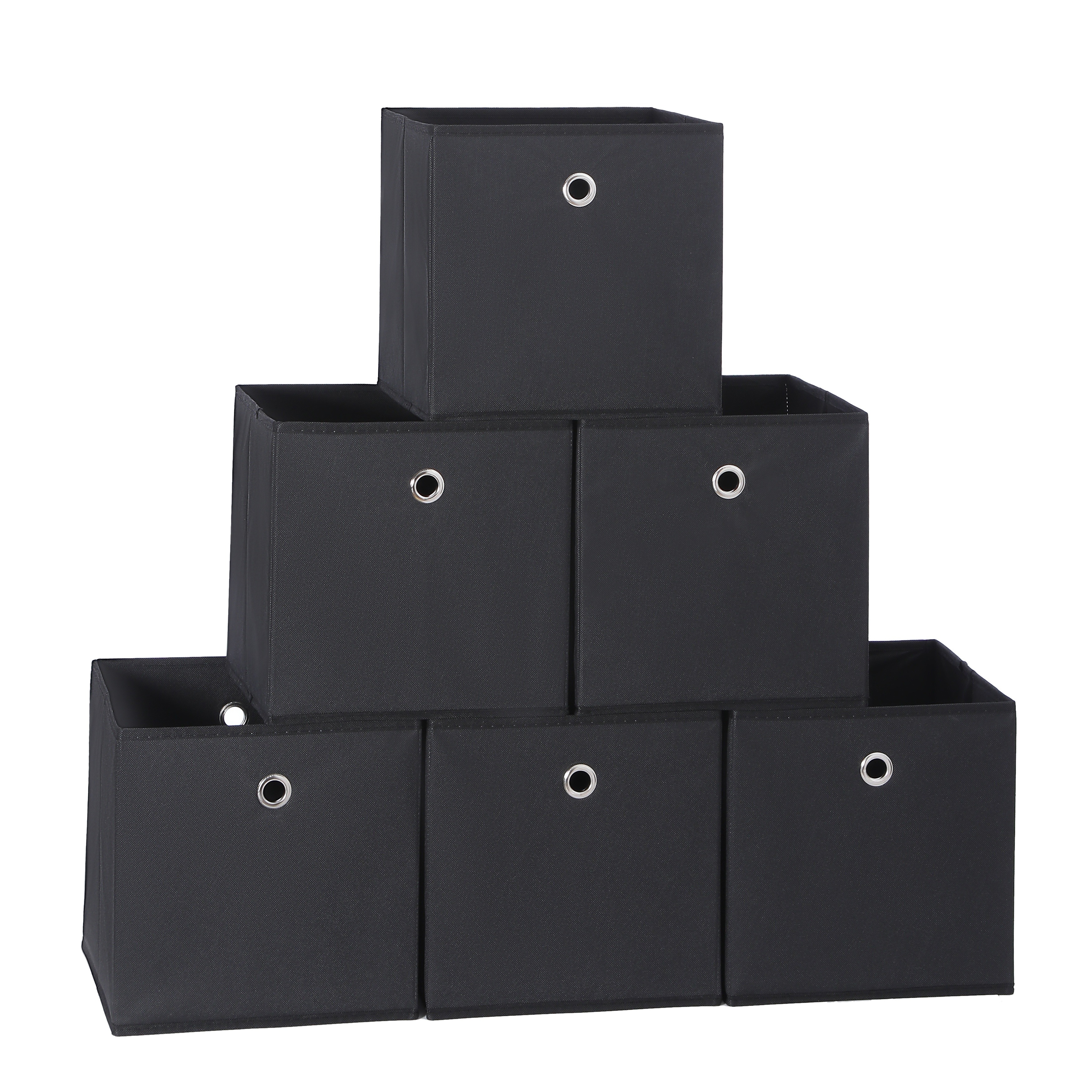 EZOWare Small Storage Bins Baskets, Pack of 6 Foldable Drawer Dresser  Desktop Organizer Cubes Set with Handles -12 x 7 x 4 inch - Dark Gray 