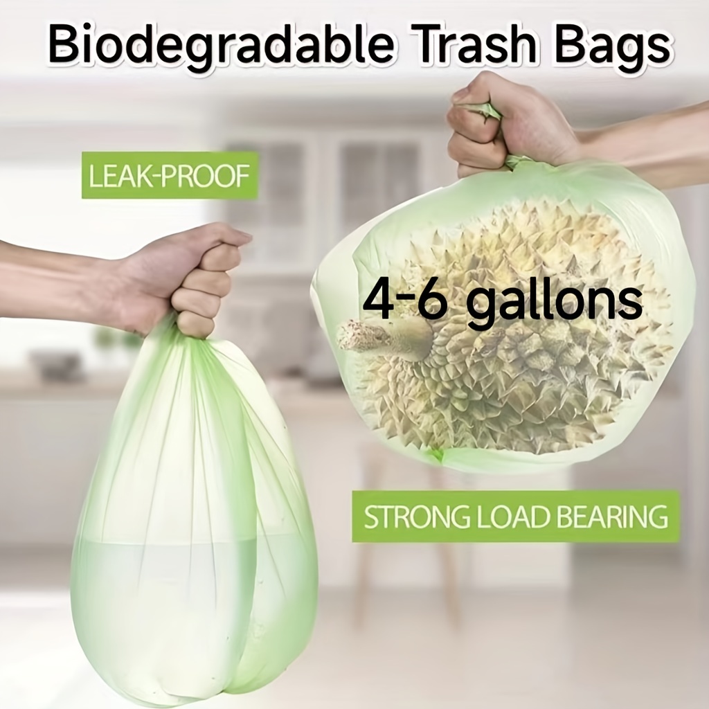 4 Gallon Trash Bags with Handles Bathroom Garbage Bin Liners, 4 Rolls 100  Pcs