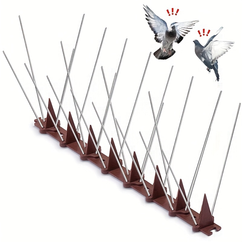 12 Packs, Bird Spikes Stainless Steel Anti Pigeons Deterrent Total  118.11inch Birds Repellent Anti Climb Security Wall Fence Away From Roof  Windowsill