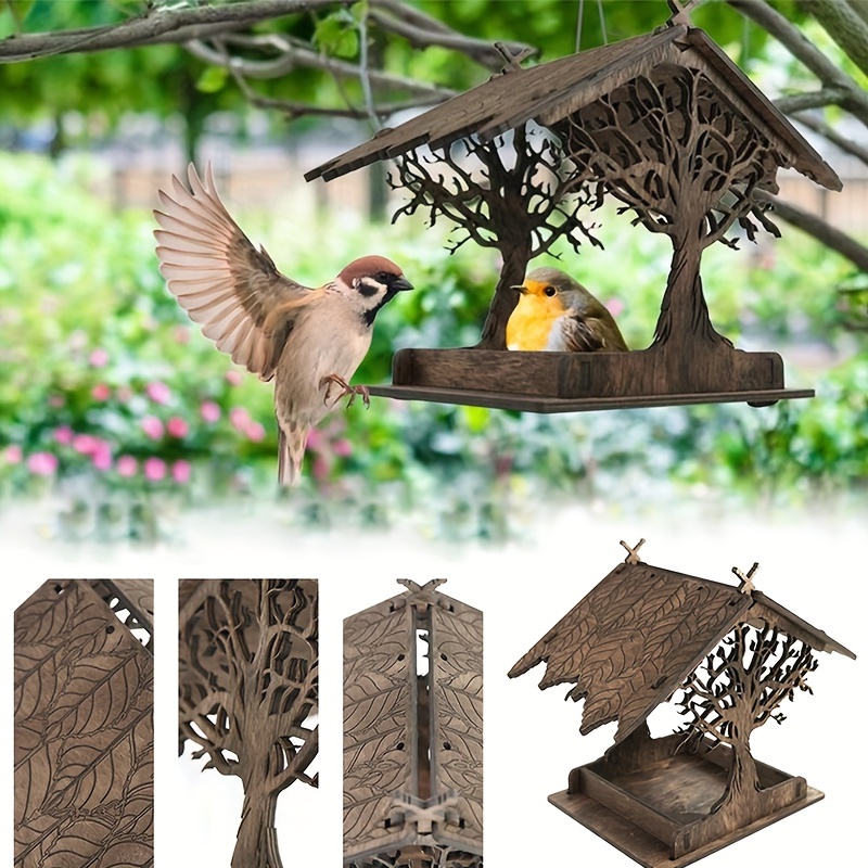 ▷ Comedero para Pájaros de Exterior - Posadero para Colgar en Terraza,  Balcón o Jardín