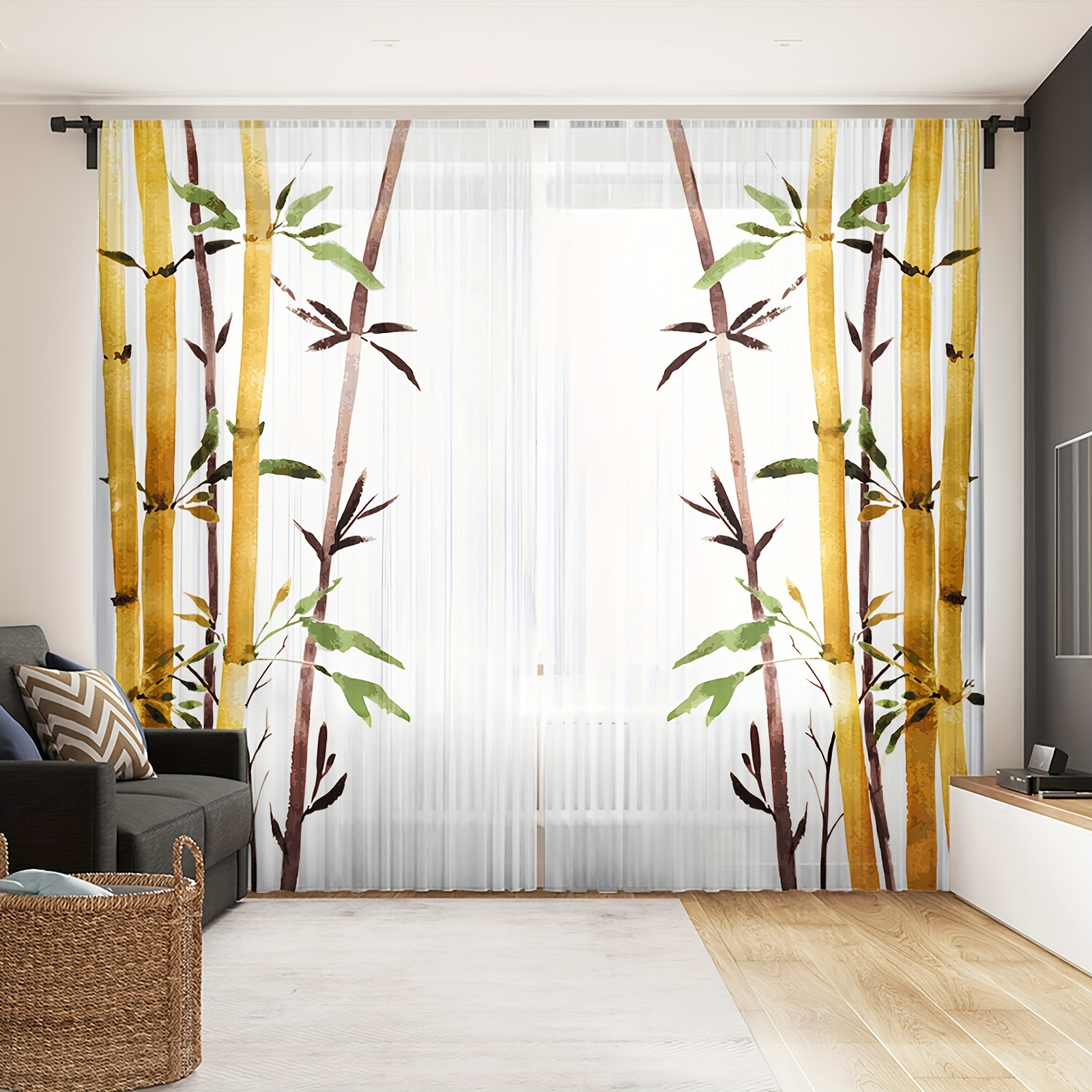  Hawaii - Cortinas cortas con diseño de palmeras de colores y  plantas tropicales con inspiración botánica de 71.7 x 64.2 in para  oscurecer la habitación : Hogar y Cocina