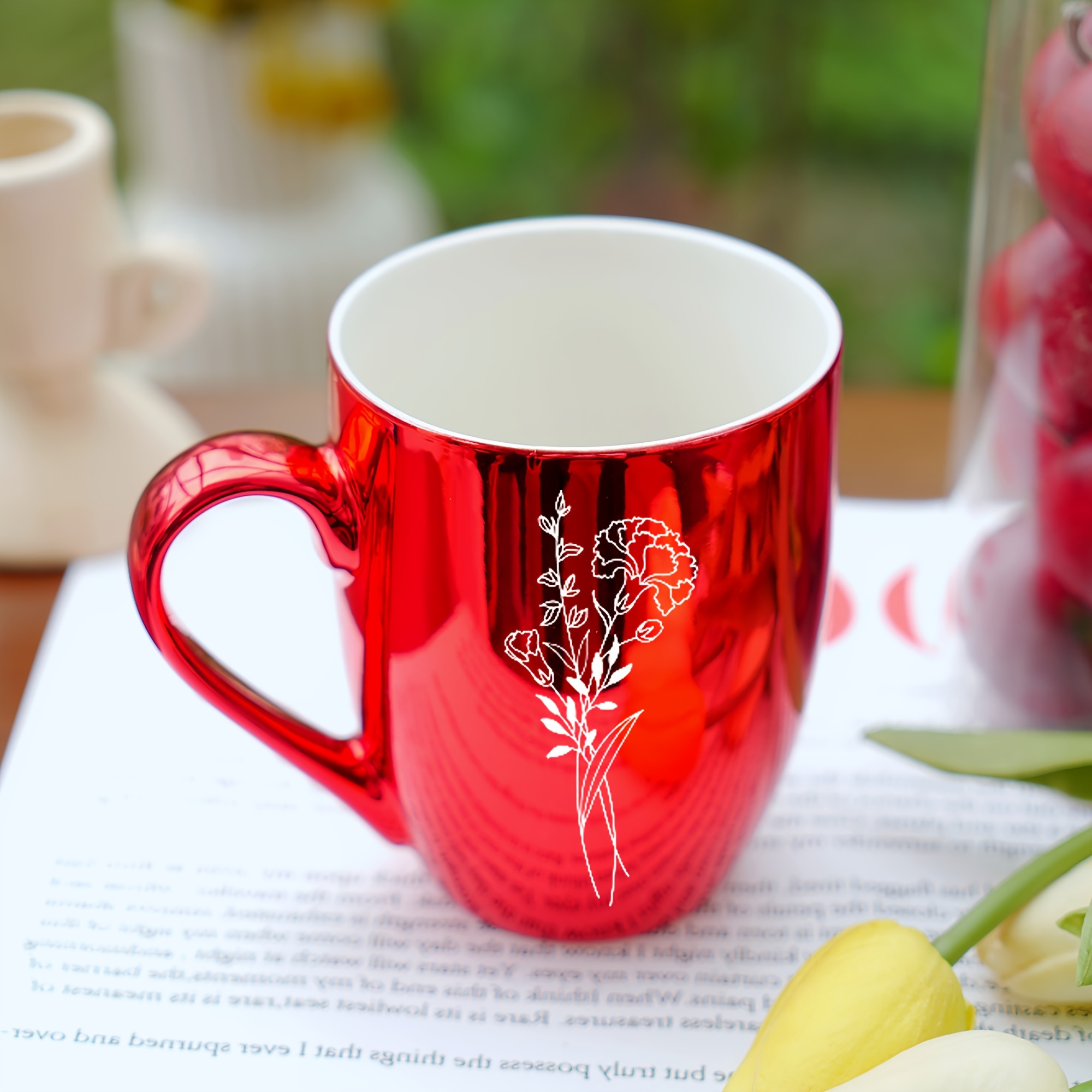 Rose Flower Coffee Mug, Ceramic Coffee Cups, Cute Aesthetic Water Cups,  Summer Winter Drinkware, Gifts - Temu