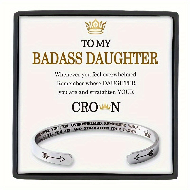 Titanium Steel Bracelet Fathers Day Gift From Daughter - Temu