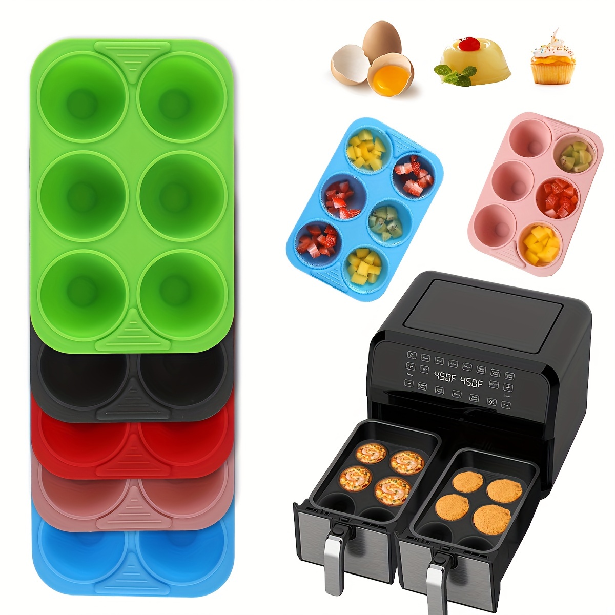 Ozera 2 Pack Silicone Ice Cube Tray Molds Candy Mold Cake Mold