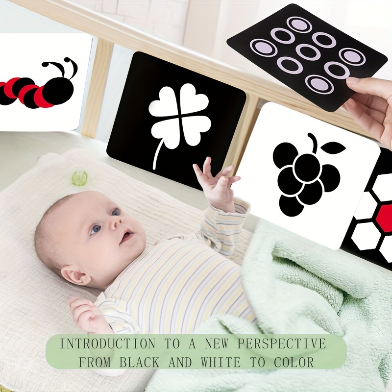 Libro sensorial educativo para bebé recién nacido, libros infantiles  blancos y negros, juguetes para bebés de