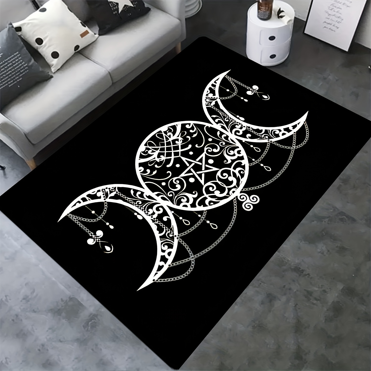 Moon Phase Kitchen Rug Set of 2, Goth Rug, Moon Rug, Black and White  Constellation Halloween Kitchen Mat Rugs, Carpet- Gothic Witchy Moon Phase Kitchen  Decor Decoration- 17x30 and 17x48 Inch 