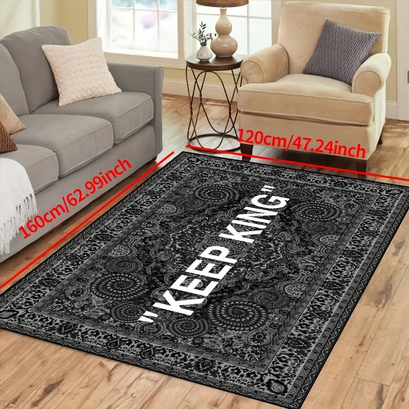 Keep Off Area Rug Black White Rug Stay Away Living Room Rug - Temu