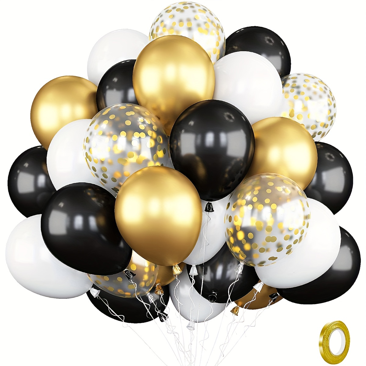 Golden Party Balloons Chrome Metallic Helium Gold Balloons - Temu