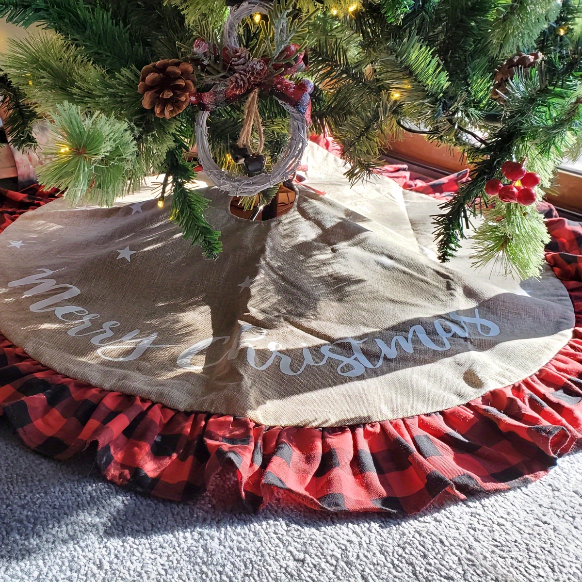 Rustic Burlap Bows For Christmas Tree Decor - Temu