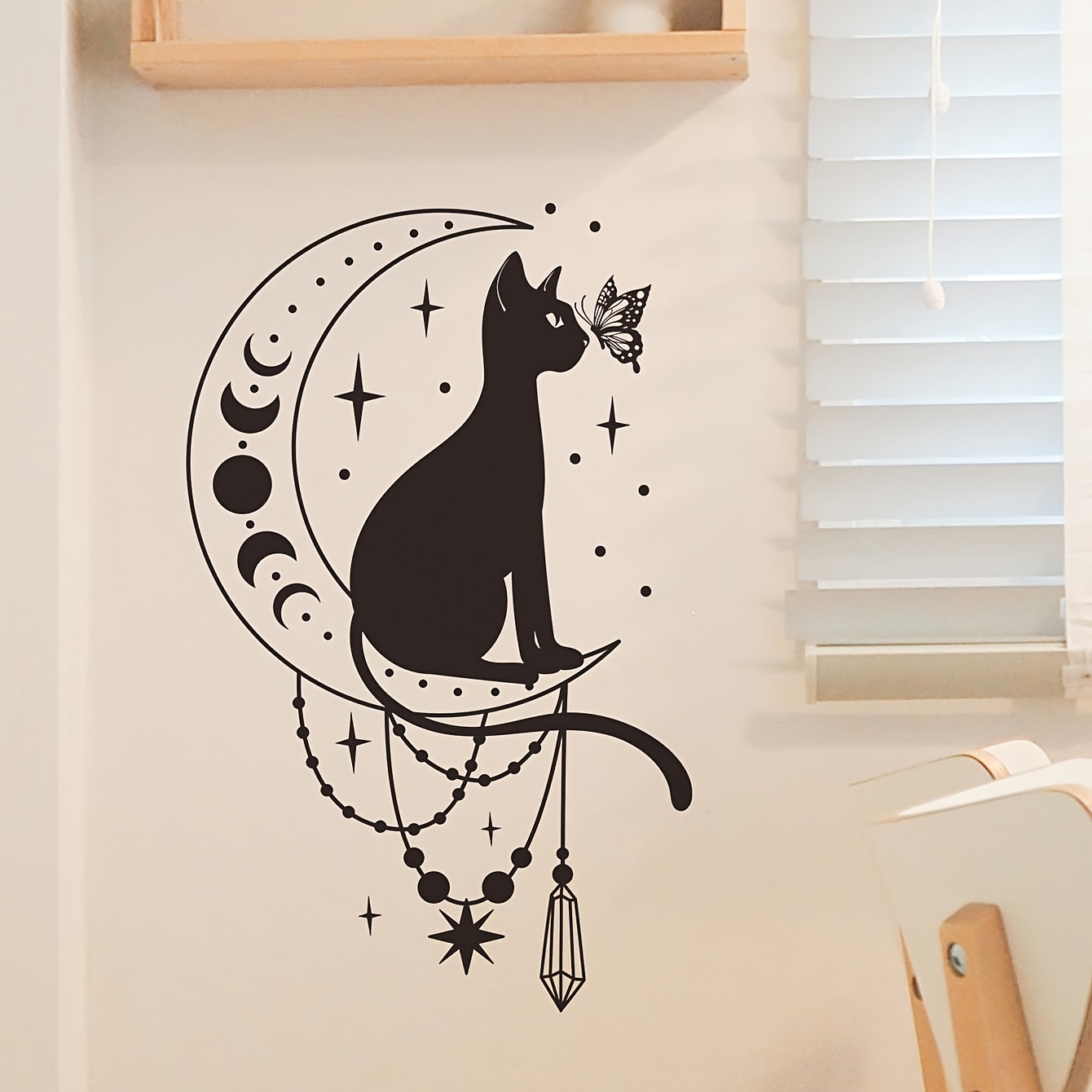 4in1 3d Cat Stickers Black Cat Wall Decals Cat Wall Stickers - Temu