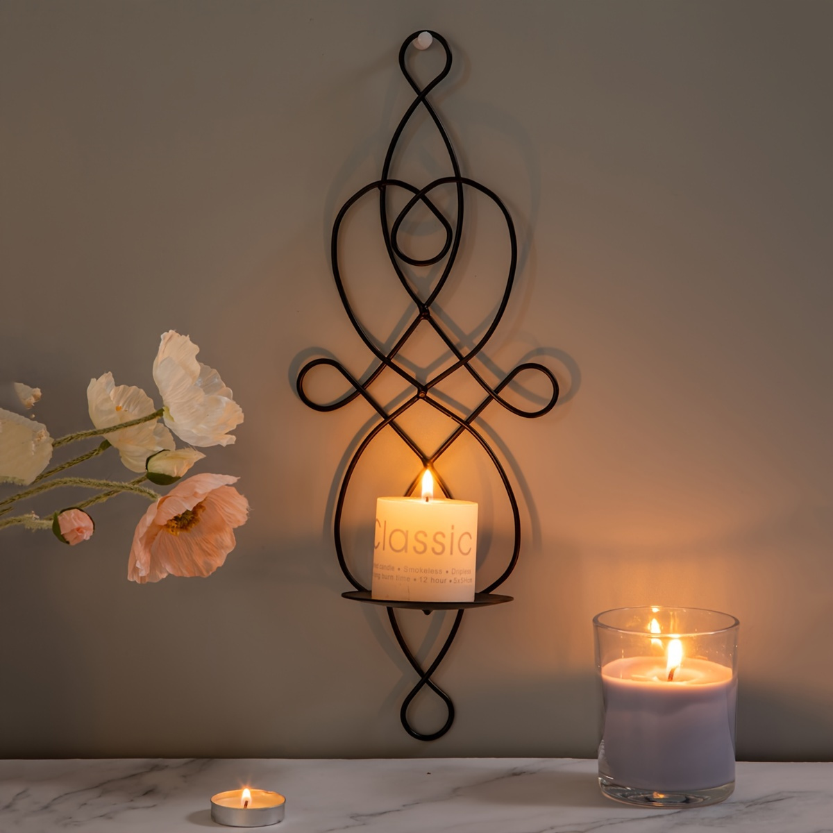 2pcs Rustic Black Candle Sconces Retro Wall Mounted Iron Art Diamond Set  Candle Holders For Living Room Farmhouse Fireplace And Wedding Decorative  Tealight Candle Holders, Shop On Temu And start Saving