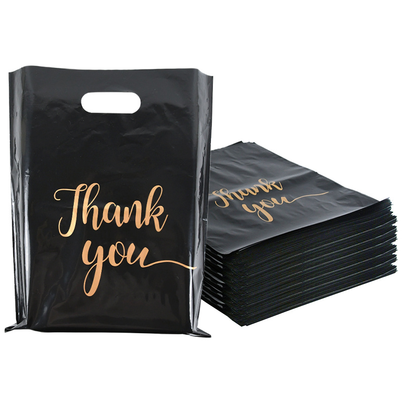 Bolsas de boutique – 8 x 4 x 10 pulgadas, paquete de 100 bolsas pequeñas de  plástico morado esmerilado transparente con asas para pequeñas empresas