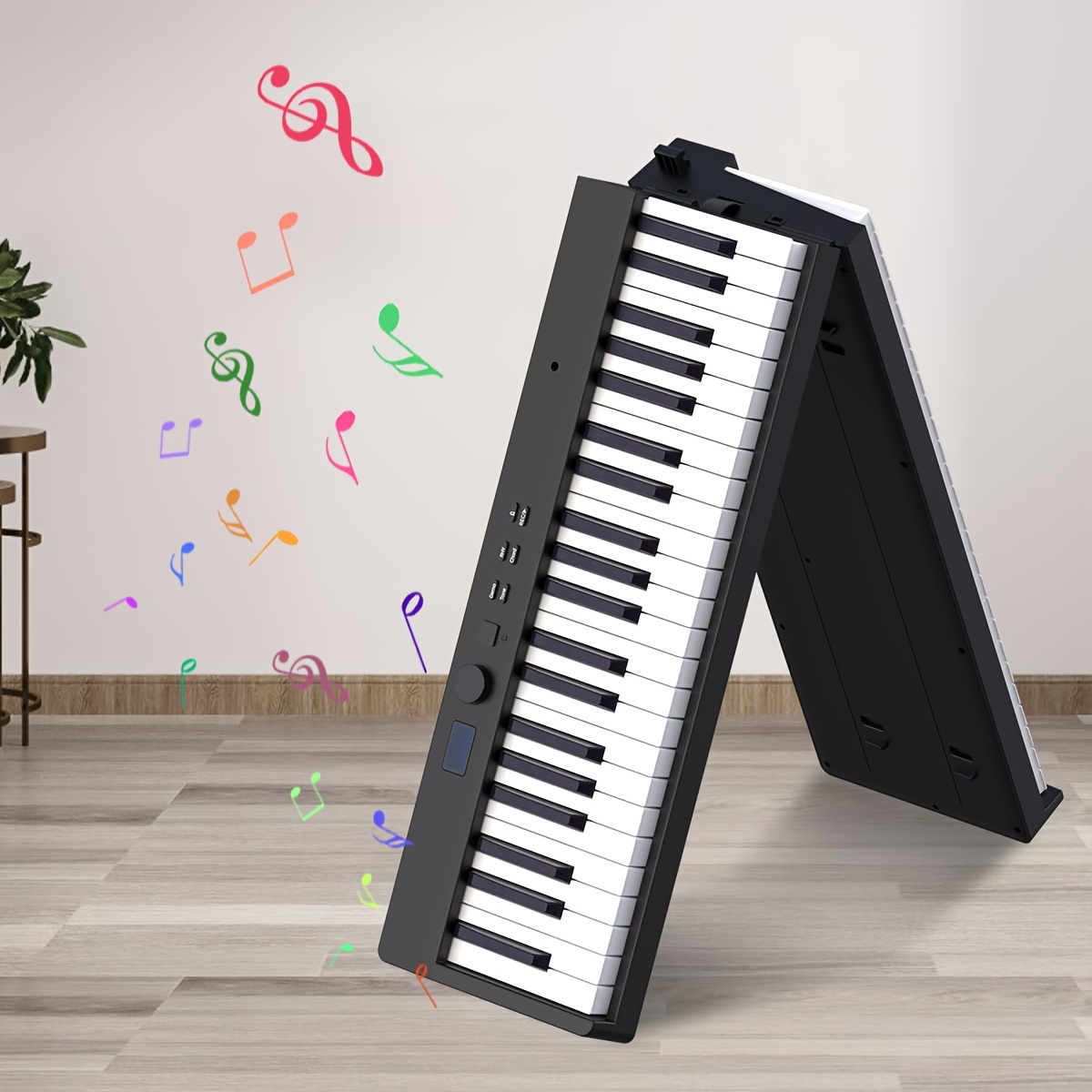 Juguete Piano Infantil Eléctrico De Juguete 37 Teclas 8 Ritm Color Negro