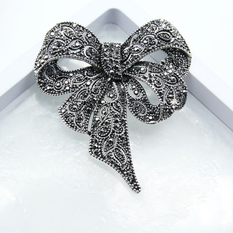 Sliver Gold Color Rhinestone Bow Brooches for Women Large Bowknot Brooch  Pin Vintage Fashion Jewelry Winter Accessories - AliExpress